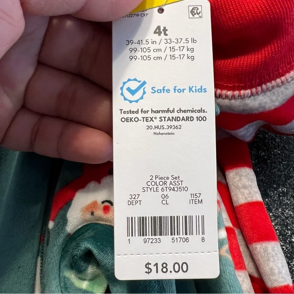 NWT Carter's Carter Just One You Boy's Long Sleeve Snug Fit Footed Pajama- 4T